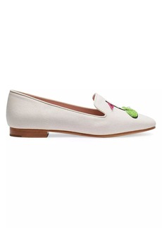 Kate Spade Lounge Golf Embroidered Canvas Loafers