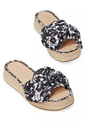 Kate Spade Lucie Tropical Foliage Espadrille Sandals