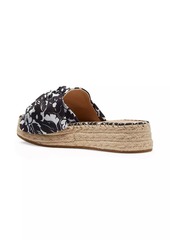 Kate Spade Lucie Tropical Foliage Espadrille Sandals