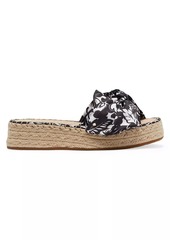 Kate Spade Lucie Tropical Foliage Espadrille Sandals