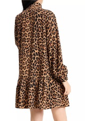 Kate Spade Mainline Classic Leopard Tieneck Minidress