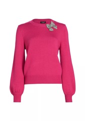 Kate Spade Mainline Crystal Bow-Embellished Sweater