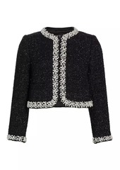 Kate Spade Mainline Embellished Tweed Crop Jacket