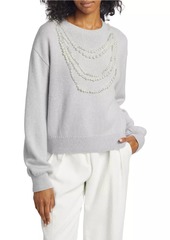 Kate Spade Mainline Faux Pearl & Crystal-Embellished Wool Sweater