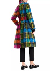 Kate Spade Mainline Grand Plaid Wool Double-Breasted Coat