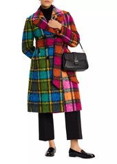 Kate Spade Mainline Grand Plaid Wool Double-Breasted Coat