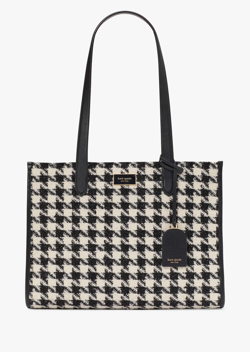 Kate Spade Manhattan Houndstooth Tweed Large Market Tote