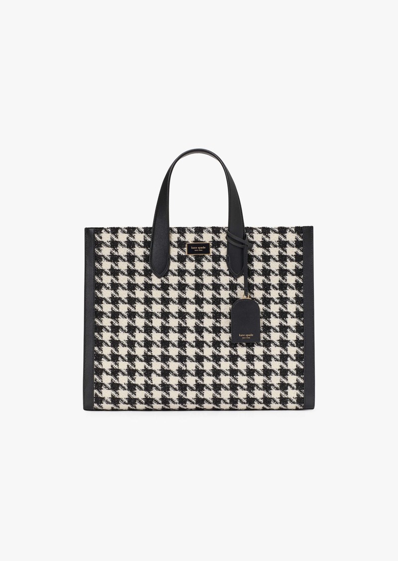 Kate Spade Manhattan Houndstooth Tweed Large Tote