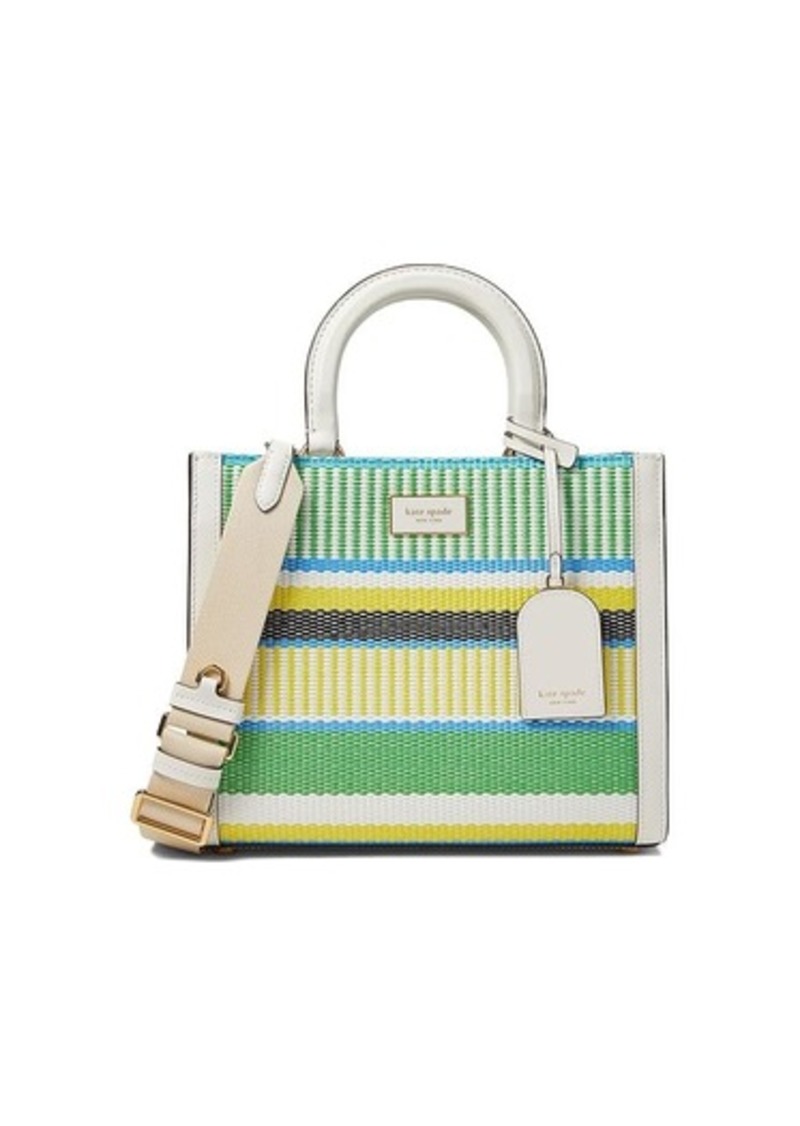 Kate Spade Manhattan Striped Woven Straw Small Tote