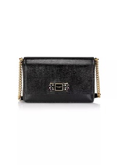 Kate Spade Morgan Bow-Embellished Patent Leather Chain Wallet
