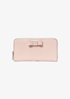 Kate Spade Morgan Bow Embellished Patent Leather Zip-Around Wallet