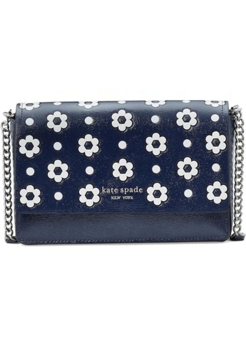 Kate Spade Morgan Daisy Dot Embossed Saffiano Leather Flap Chain Wallet