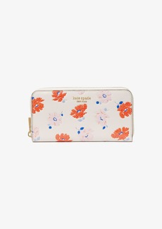 Kate Spade Morgan Dotty Floral Embossed Zip-Around Continental Wallet