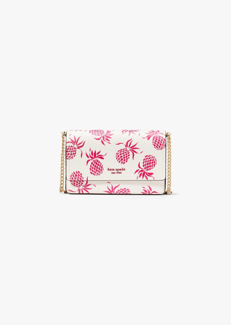 Kate Spade Morgan Pineapple Embossed Flap Chain Wallet