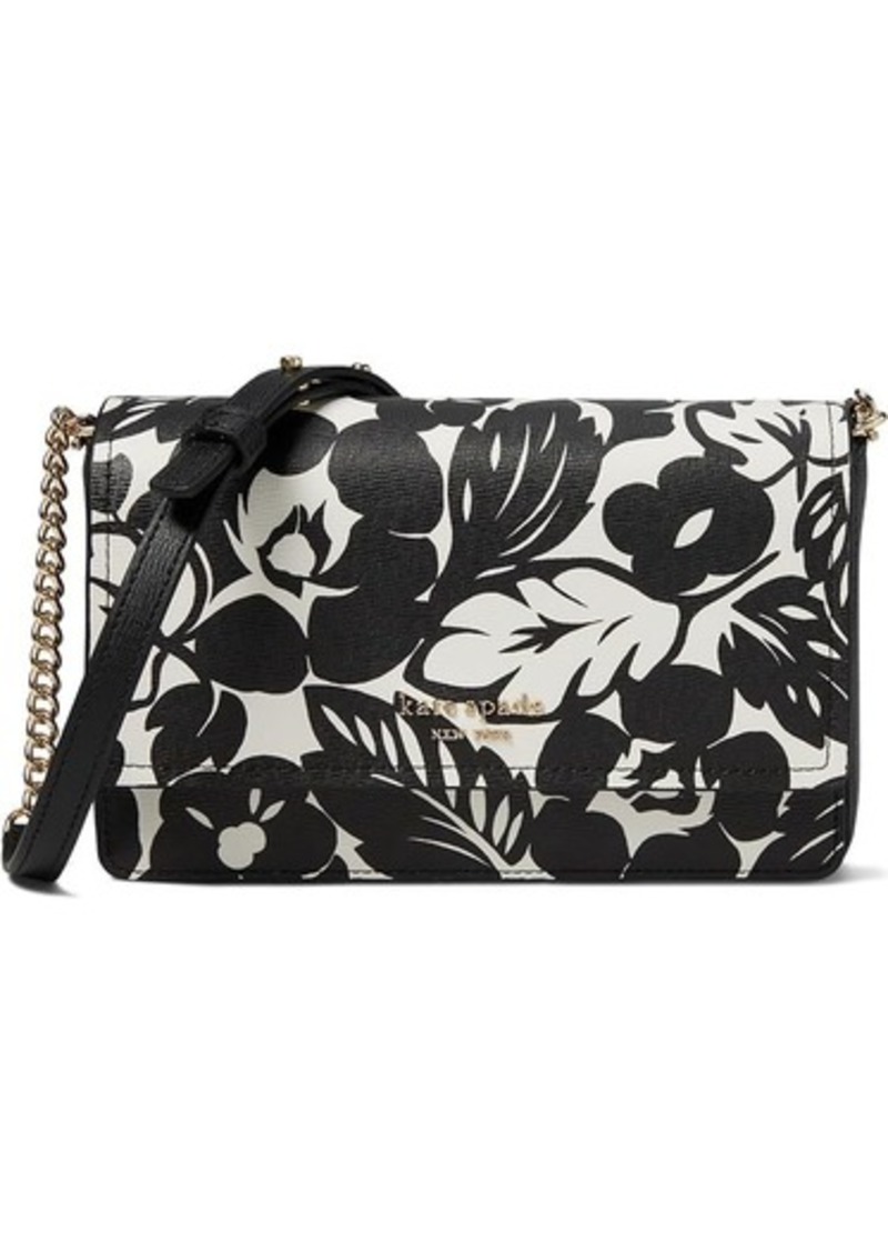 Kate Spade Morgan Tropical Foliage Printed Pvc Flap Chain Wallet