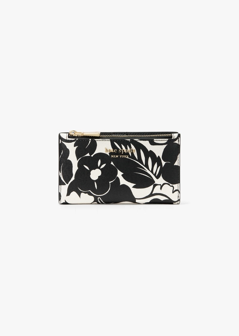 Kate Spade Morgan Tropical Foliage Small Slim Bifold Wallet