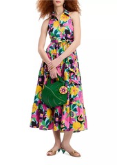 Kate Spade Orchid Bloom Halter Tiered Maxi Dress