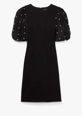 Kate Spade Organza Pearl Sleeve Ponte Dress