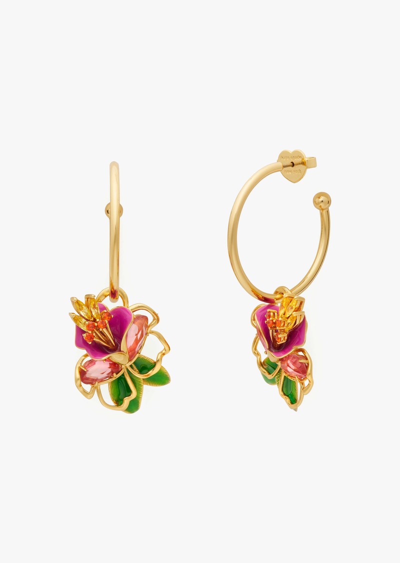 Kate Spade Paradise Floral Charm Hoops