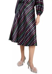 Kate Spade Party Stripe Satin Midi-Skirt