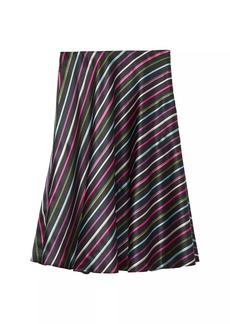 Kate Spade Party Stripe Satin Midi-Skirt