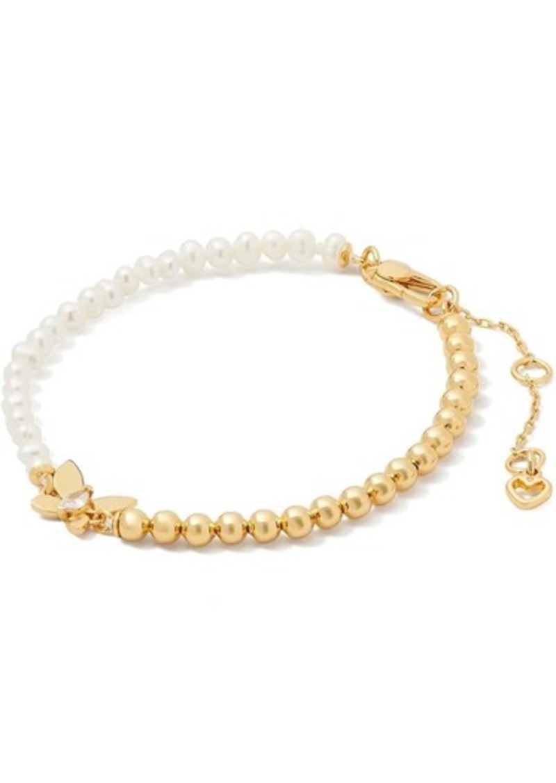 Kate Spade Pearl and Gold Bead Bracelet