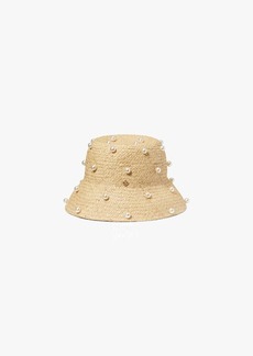 Kate Spade Pearl Embellished Straw Cloche