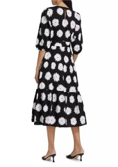 Kate Spade Pom Pom Floral Midi-Dress