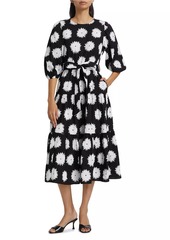 Kate Spade Pom Pom Floral Midi-Dress