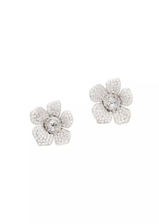 Kate Spade Poppy Power Silvertone & Cubic Zirconia Earrings