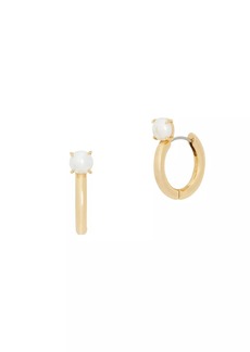 Kate Spade Precious Delights Gold-Plated & Glass Pearl Huggie Hoop Earrings