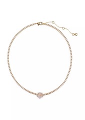 Kate Spade Precious Pansy Gold-Plated, Cubic Zirconia & Mother-Of-Pearl Tennis Necklace