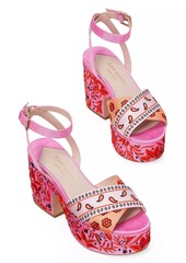 Kate Spade Rio Bandana Patchwork Platform Sandals