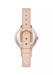 Kate Spade Rose-Goldtone Stainless Steel, Crystal & Leather Watch & Case Set