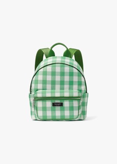 Kate Spade Sam Icon Gingham Printed Fabric Small Backpack