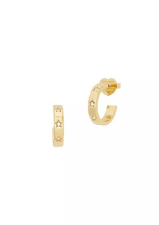 Kate Spade Set In Stone Goldtone & Cubic Zirconia Hoop Earrings