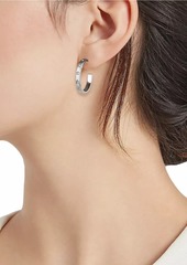 Kate Spade Set In Stone Silvertone & Cubic Zirconia Hoop Earrings