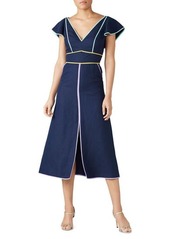 Kate Spade Silk & Linen A-Line Midi Dress