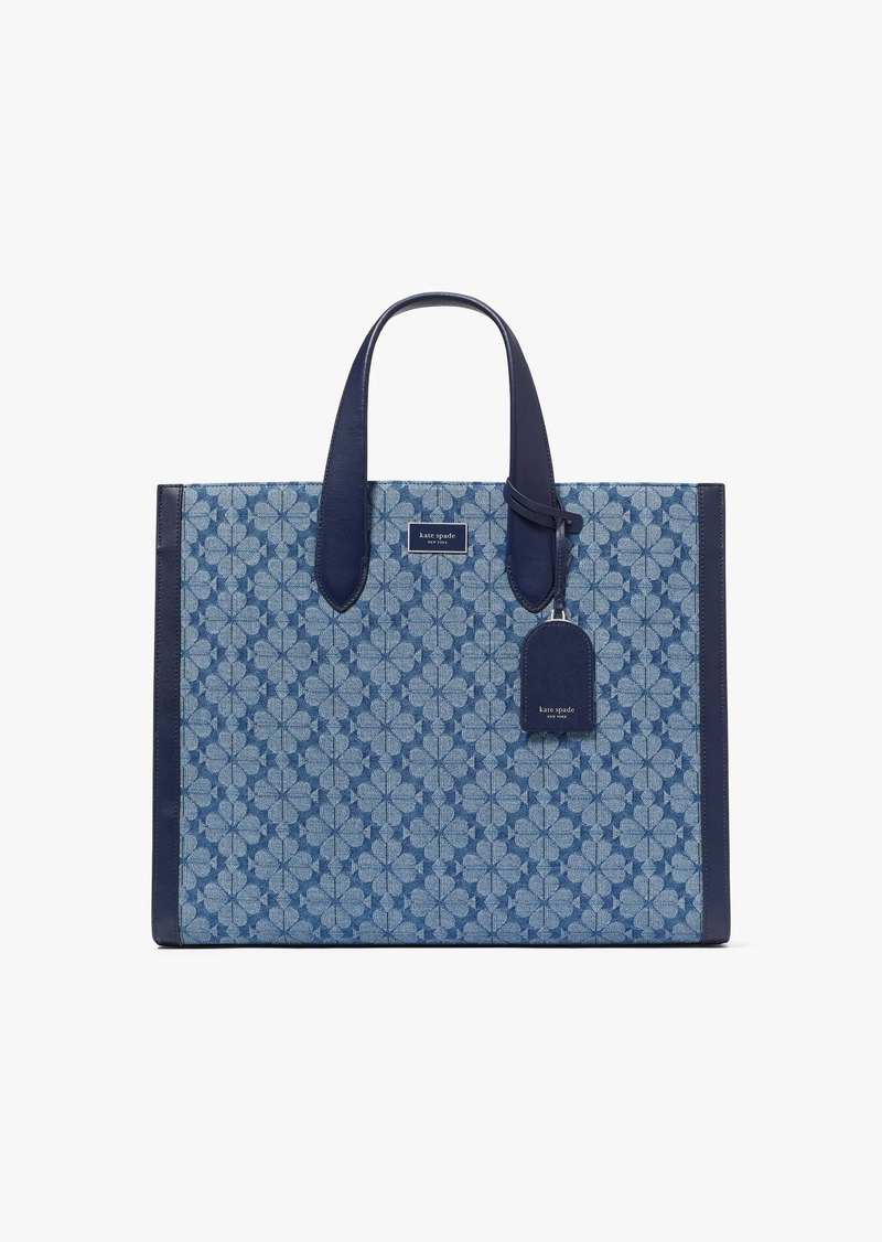 Kate Spade Spade Flower Jacquard Denim Manhattan Large Tote