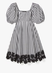 Kate Spade Spring Gingham Puff Sleeve Dress