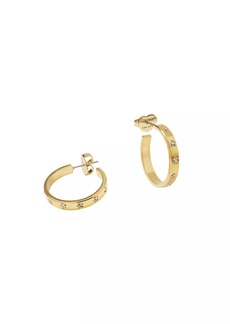 Kate Spade Star Goldtone & Cubic Zirconia Hoop Earrings