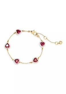 Kate Spade Sweetheart Goldtone, Cubic Zirconia & Enamel Station Bracelet