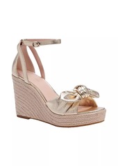 Kate Spade Tianna Metallic Leather Espadrille Wedge Sandals