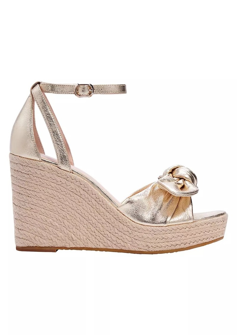 Kate Spade Tianna Metallic Leather Espadrille Wedge Sandals