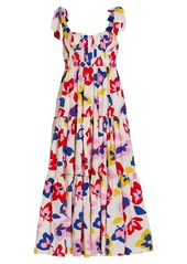 Kate Spade Tiered Abstract-Floral Midi-Dress