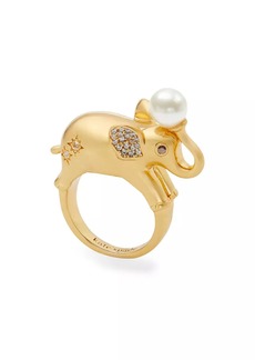 Kate Spade Winter Carnival Gold-Plated & Cubic Zirconia Elephant Ring