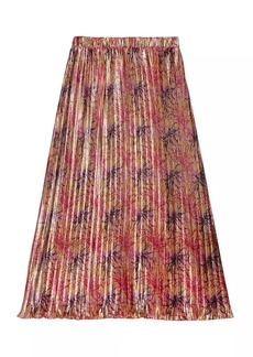 Kate Spade Winter Chrysanthemum Pleated Midi-Skirt