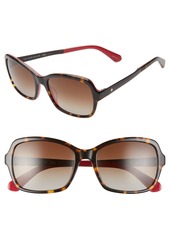Women's Kate Spade New York Annjanette 55mm Polarized Sunglasses - Havana Pink/ Brown Grad Polar