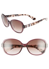 kate spade new york cailee 56mm special fit sunglasses in Plum at Nordstrom