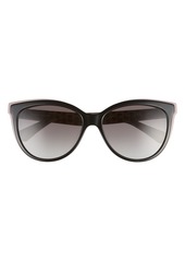 kate spade new york daeshas 56mm polarized cat eye sunglasses in Black/Pink/Grey at Nordstrom